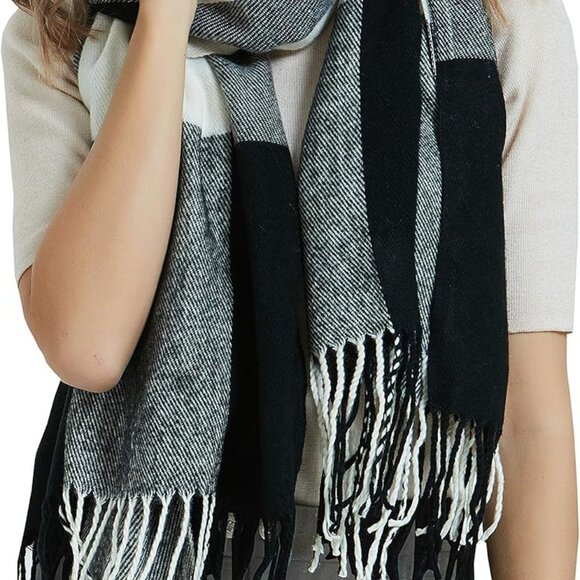 Women's Fashion Long Shawl Big Grid Winter Warm Lattice Large Scarf - Picture 1 of 5